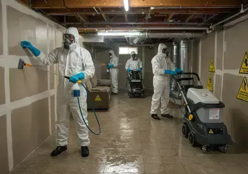 Basement Moisture Removal and Structural Drying process in Saint James, MO